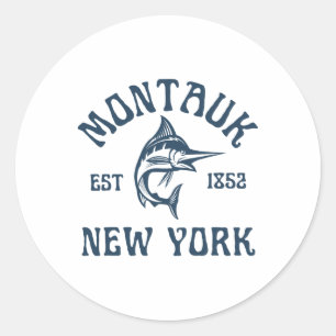 Adesivo Montauk Nova York Pesca Marlin Viagem Peixe Praia