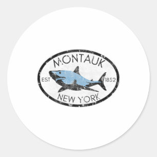 Adesivo Montauk Nova York Pesca Tubarão Peixe Praia Embarc