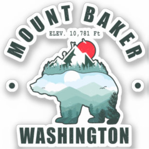 Adesivo Monte Baker Washington Bear Mounties
