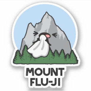 Adesivo Monte Flu-ji Funny Mountain Pun