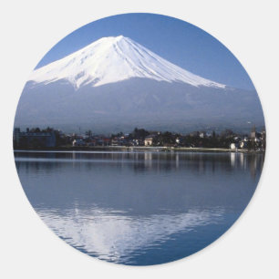 Adesivo Monte Fuji e reflexo no lago Kawaguchi, Japão