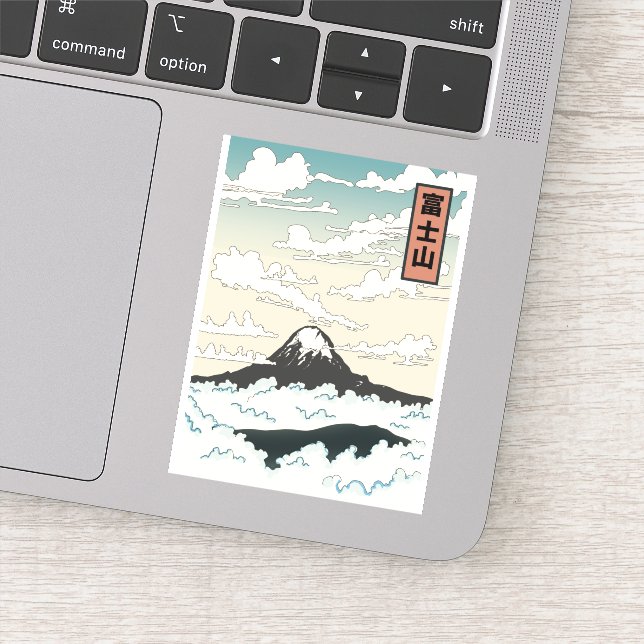 Adesivo Monte Fuji Japão bloco de arte. (Detalhe)