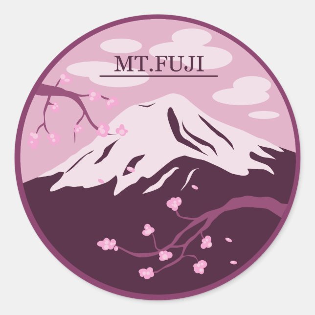 Adesivo Monte Fuji (Rosa) (Frente)