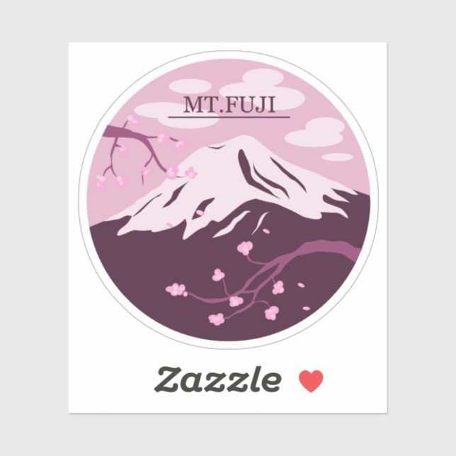 Adesivo Monte Fuji (Rosa) (Folha)