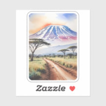 Monte Kilimanjaro Tanzânia Aquarela