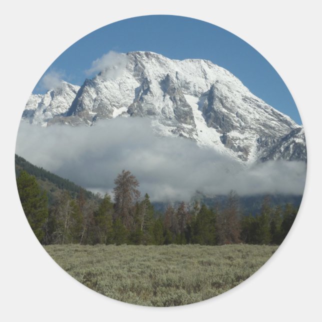 Adesivo Monte Moran e Nuvens no Grand Teton (Frente)