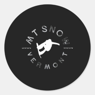 Adesivo Monte Snow Vermont Graphic Vintage Snowboard T Shi