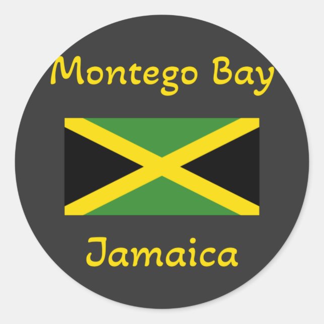 Adesivo Montego Bay Jamaica - Bandeira jamaicana (Frente)