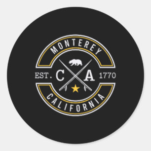 Adesivo Monterey Califórnia Ca Surfista Retro Praia Frente