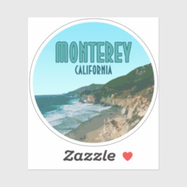 Adesivo Monterey California Pacific Coast Highway Vintage