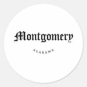 Adesivo Montgomery Alabama Black Font