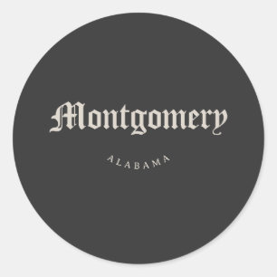 Adesivo Montgomery Alabama White Font