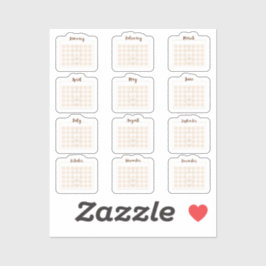 Adesivo Monthly calendar Sheet