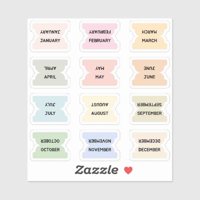 Adesivo Monthly Index Tabs Bullet Journal Dividers  (Folha)