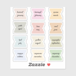 Adesivo Monthly Script Index Tabs Journal Divider Marks 