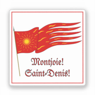 Adesivo Montjoie! Saint-Denis! Red Oriflamme with Sun