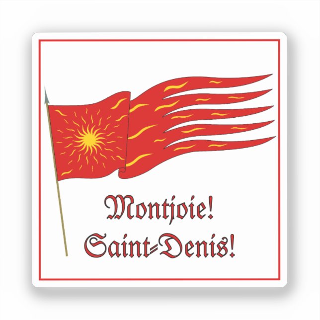 Adesivo Montjoie! Saint-Denis! Red Oriflamme with Sun (Frente)