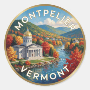 Adesivo Montpelier Vermont Montanhas Verdes 🍁