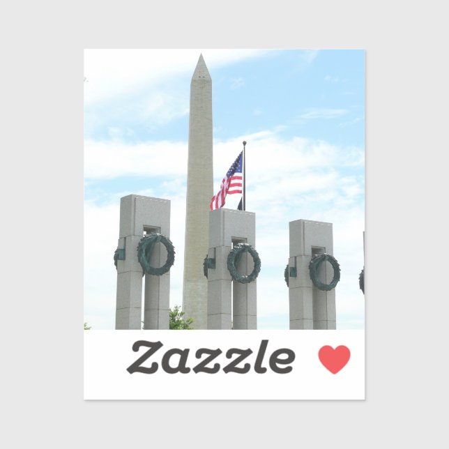Adesivo Monumento a Washington e Memorial da II Guerra Mun (Folha)