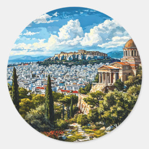 Adesivo Monumento Grego Antigo em Atenas Histórica