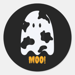 Adesivo Moo! Bela Vaca Engraçada, Impressão de Fantasma, T