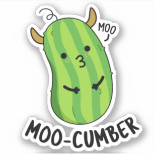 Adesivo Moo-cumber Funny Veggie Cucumber Pun