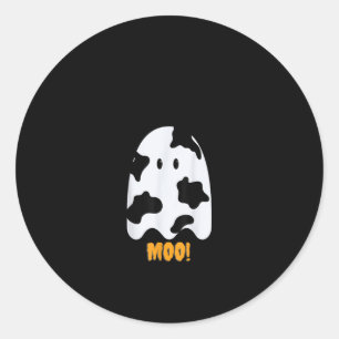 Adesivo Moo Cute Engraçada Vaca Fantasma Halloween