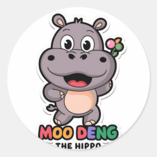 Adesivo Moo Deng Cute Cartoon Hippo