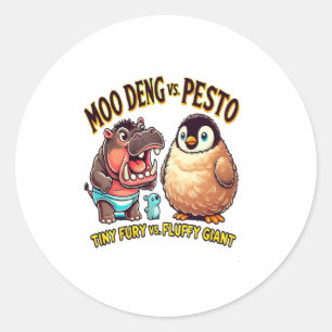 Adesivo Moo Deng vs Pesto Angry Hippo vs Fluffy Penguin