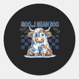 Adesivo Moo I quer dizer Boo Spooky Cow Halloween Spoo