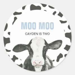 Adesivo MOO MOO I'm TWO Cow Print 2nd birthday