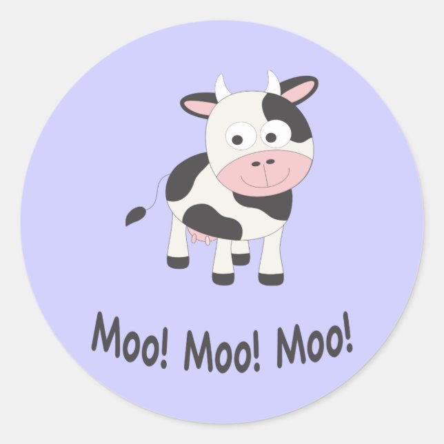 Adesivo Moo Moo Moo Cute Cartoon (Frente)