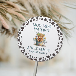 Adesivo Moo, sou dois segundos aniversários de Impressão d