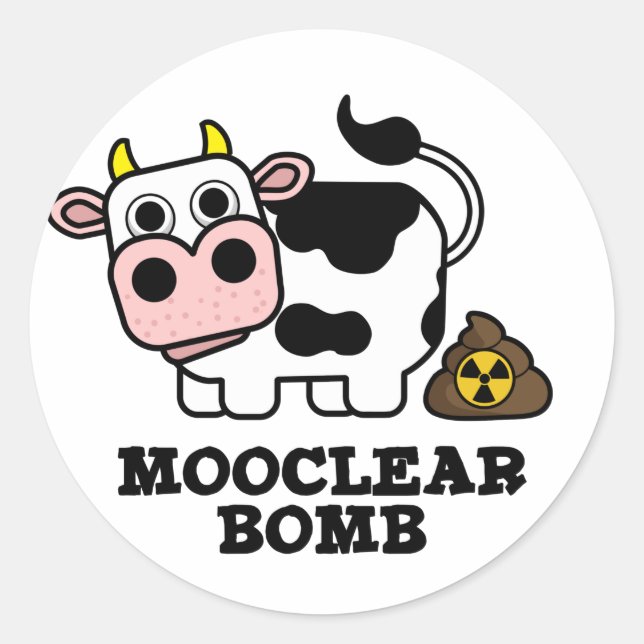 Adesivo Mooclear Bomba Funny Cow Pun (Frente)
