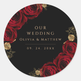 Adesivo Moody Black Burgundy Roses Wedding