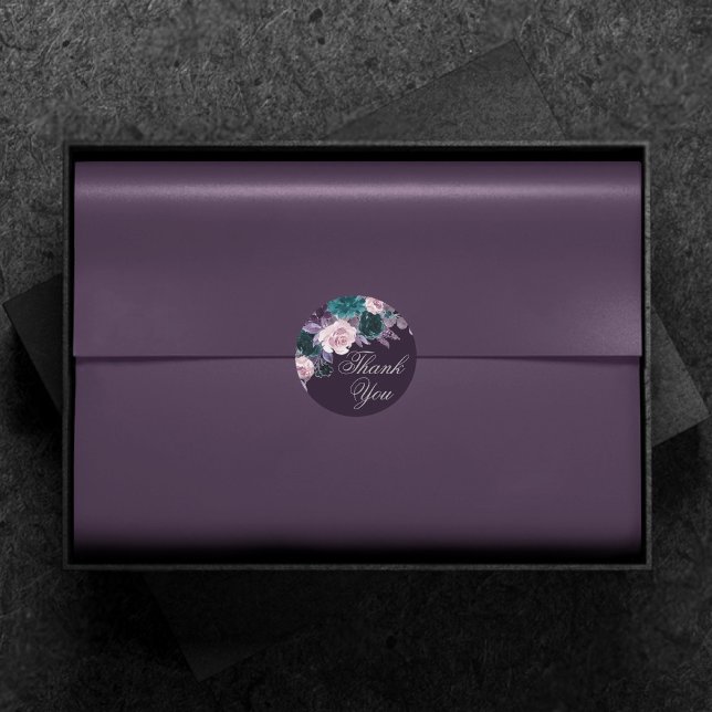 Adesivo Moody Boho | Teal Roxo De Gato Escuro Obrigado (Criador carregado)