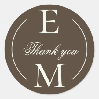 Adesivo Moody Coffee Monogram Wedding Thank You