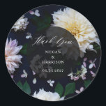 Adesivo Moody Dahlia Floral<br><div class="desc">Suíte de casamento floral Moody dahlia. Pacote de cheios https://www.zazzle.com/collections/moody_dahlia-119450438456391749</div>
