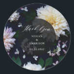 Adesivo Moody Dahlia Floral<br><div class="desc">Suíte de casamento floral Moody dahlia. Pacote de cheios https://www.zazzle.com/collections/moody_dahlia-119450438456391749</div>