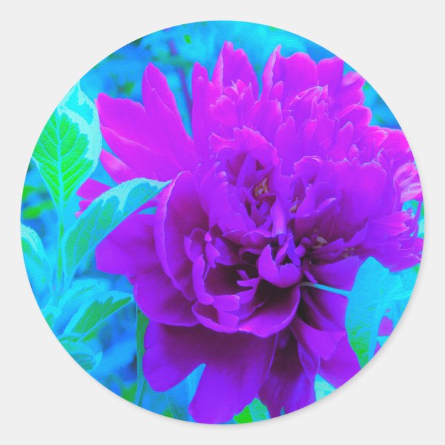 Adesivo Moody Purple Peony com Linda Folhagem Weigela (Frente)