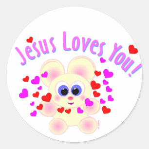 Adesivo Mooky: Jesus ama-o!