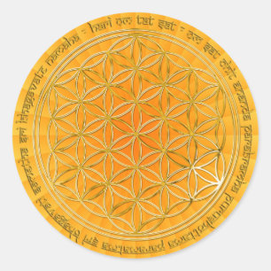 Adesivo Moola Mantra / Blume Des Lebens / radial amarelo B