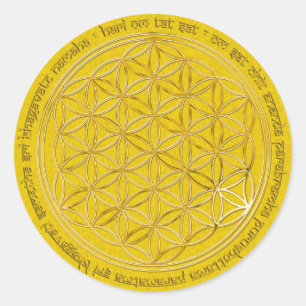 Adesivo Moola Mantra / Blume Des Lebens / splatter amarelo