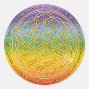 Adesivo /Moola Mantra, flor da vida chakren colour