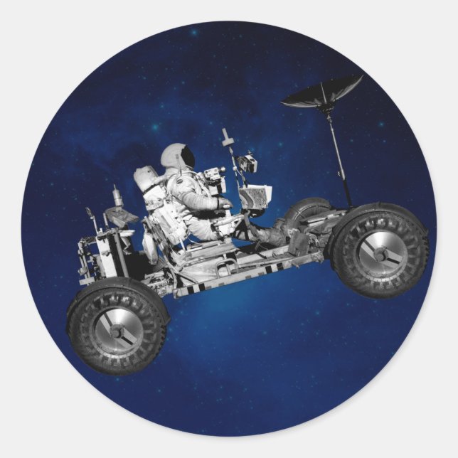 Adesivo Moon Buggy Road Trip Space Viagem Time Machine 70s (Frente)