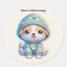 Adesivo Moon Child Energy Cute Dog Sticker – Beige Cozy