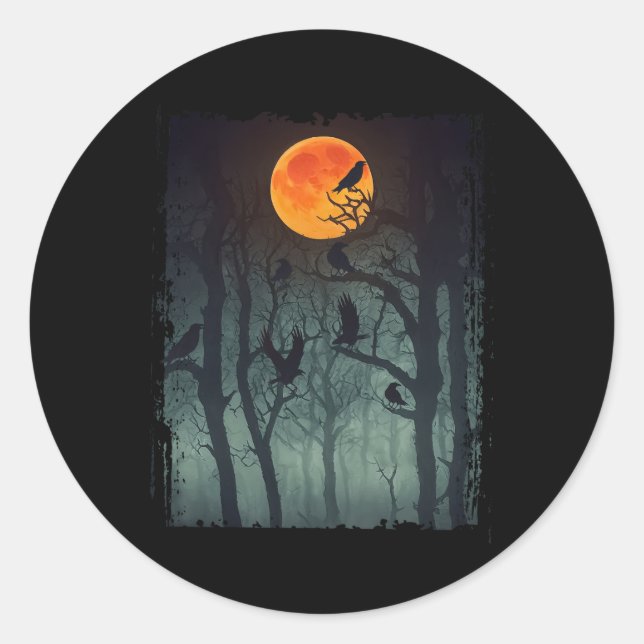 Adesivo Moon Crow Gloomy Forest Figurume Incrível Hallo (Frente)