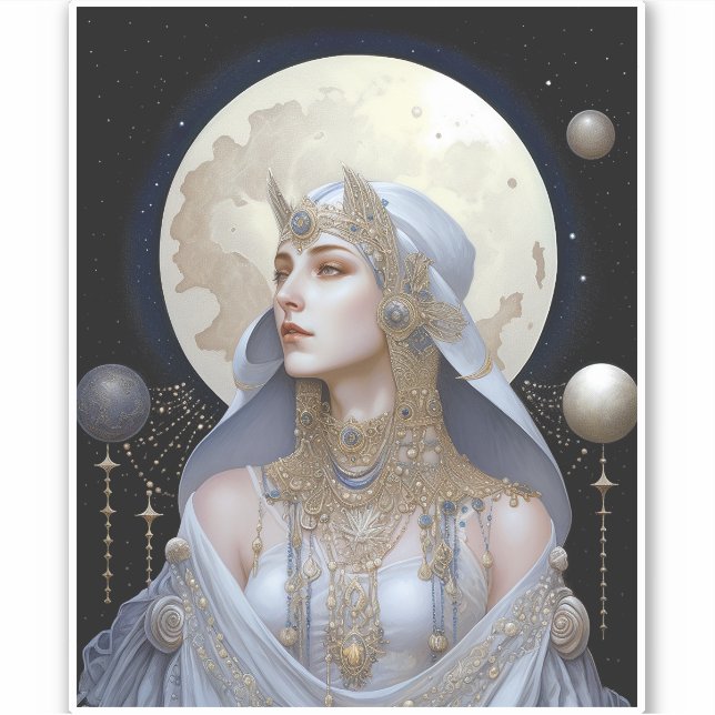 Adesivo Moon Goddese Queen Fantasy Art (Frente)
