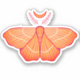 Adesivo Moon Moth Witchy Night Art - Ilustração Mágica