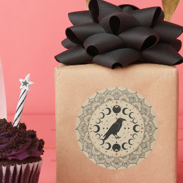 Adesivo Moon Phase Raven Mandala